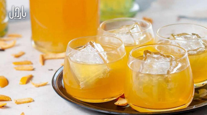 گمد لیوان شربت بهارنارنج با یخ